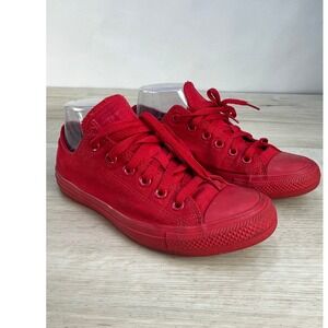 Converse Chuck Taylor All Star Low Top Triple Red Canvas Sneakers Shoes Womens 8